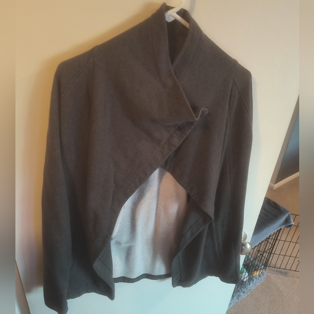 Women's Gray Open Front Sweatshirt
